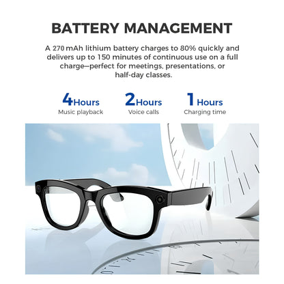 VUEX: AI Smart Glasses with HD Camera, Hands-Free Calls, Translation, Music, Assistant and More