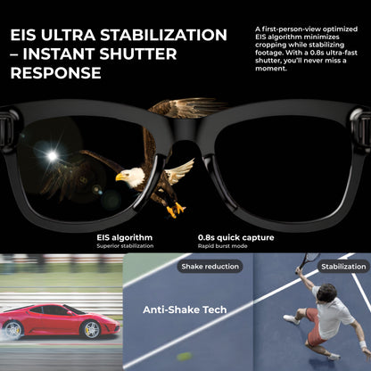 VUEX: AI Smart Glasses with HD Camera, Hands-Free Calls, Translation, Music, Assistant and More