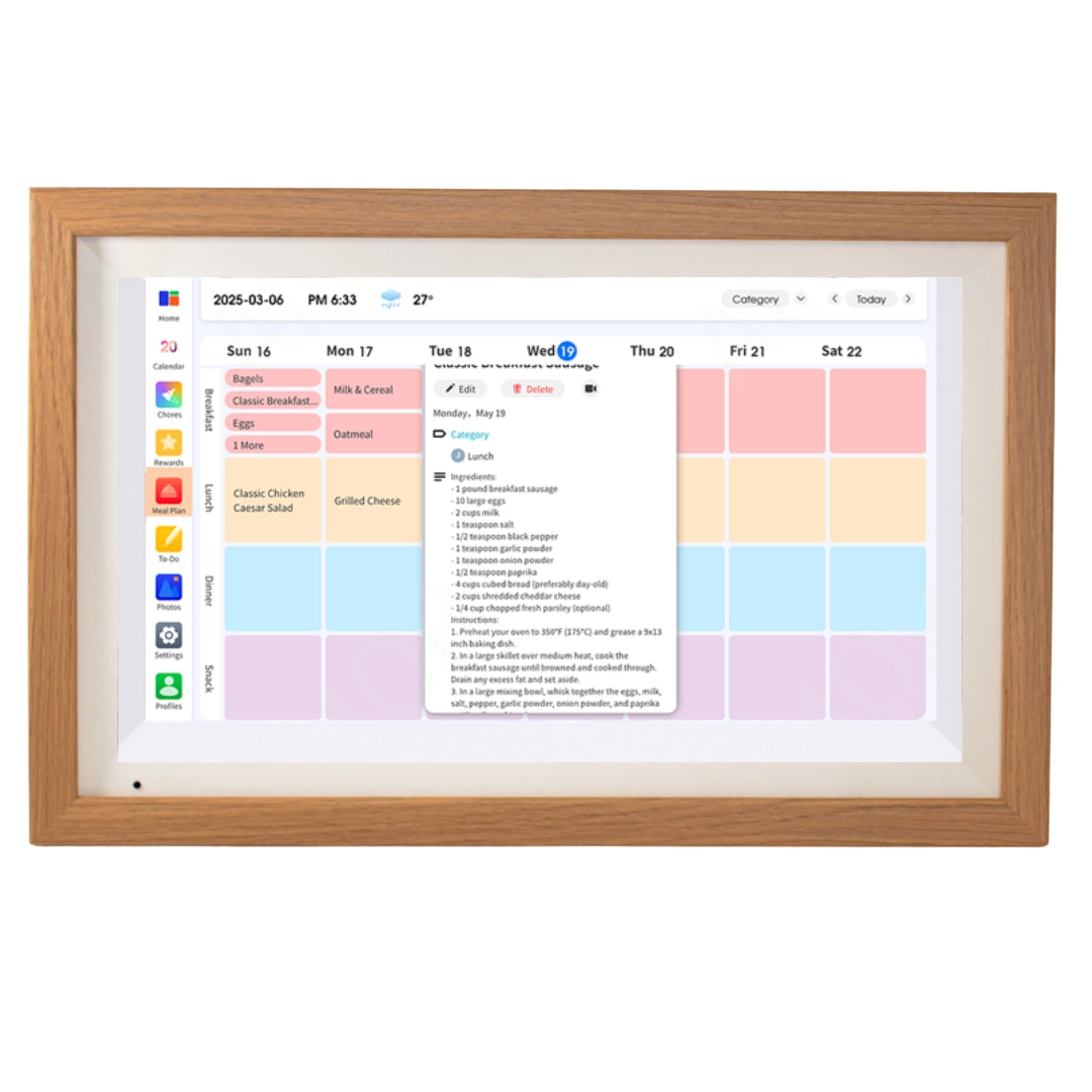 LifeHub 16 Photo Frame, Scheduler, Chore Board, To-Do List, Timer and More