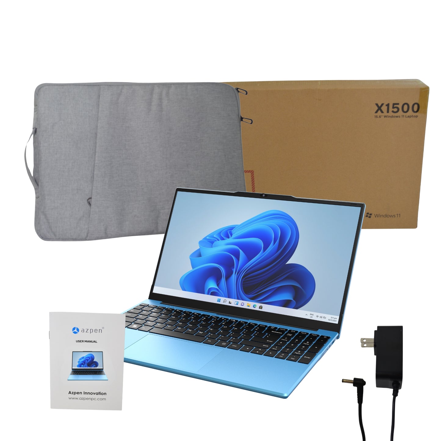 X1500 15.6” Windows 11 Laptop – 128GB Storage Microsoft 365 for Lifetime, Carrying Case Included