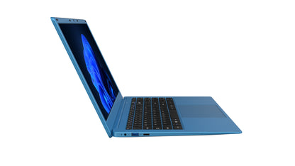 15.6” Azpen X1500 Light Blue Laptop – Windows 11, Intel Celeron, 128GB Storage, Microsoft 365 for Life, Soft Case Included